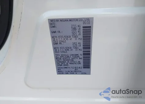 2015 Infiniti Qx60 from USA, damaged, VIN 5N1AL0MM7FC528582